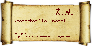 Kratochvilla Anatol névjegykártya